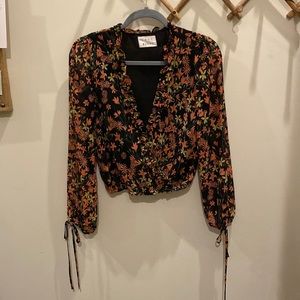 Lost + Wander cropped deep V top